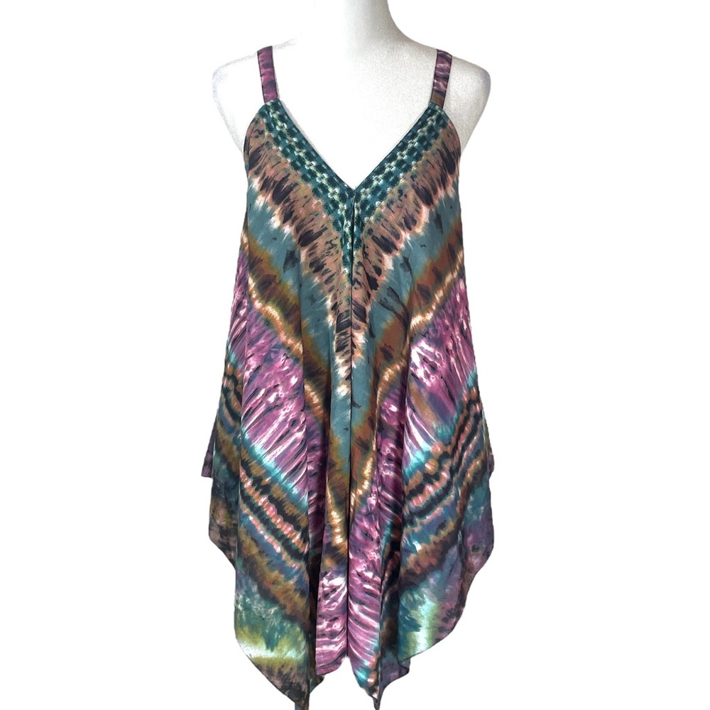 Women’s multi color asymmetrical bohemian tank top Size 1X